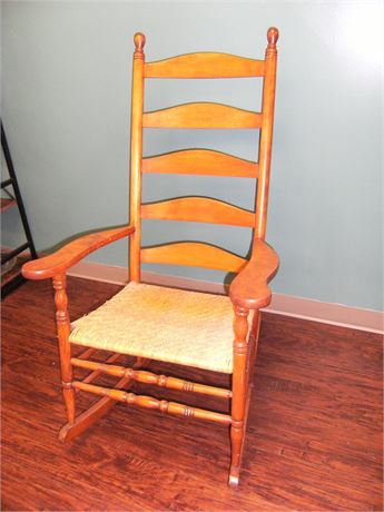 Vintage Rocking Chair with back slats - solid wood, nice condition - 45T