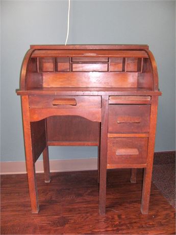 Vintage Childs Desk - Used, Solid Oak Wood, 36T x 22W x 15D