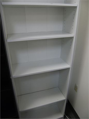 Modern White Book Shelf - used, like new - 71Tx25Wx10D